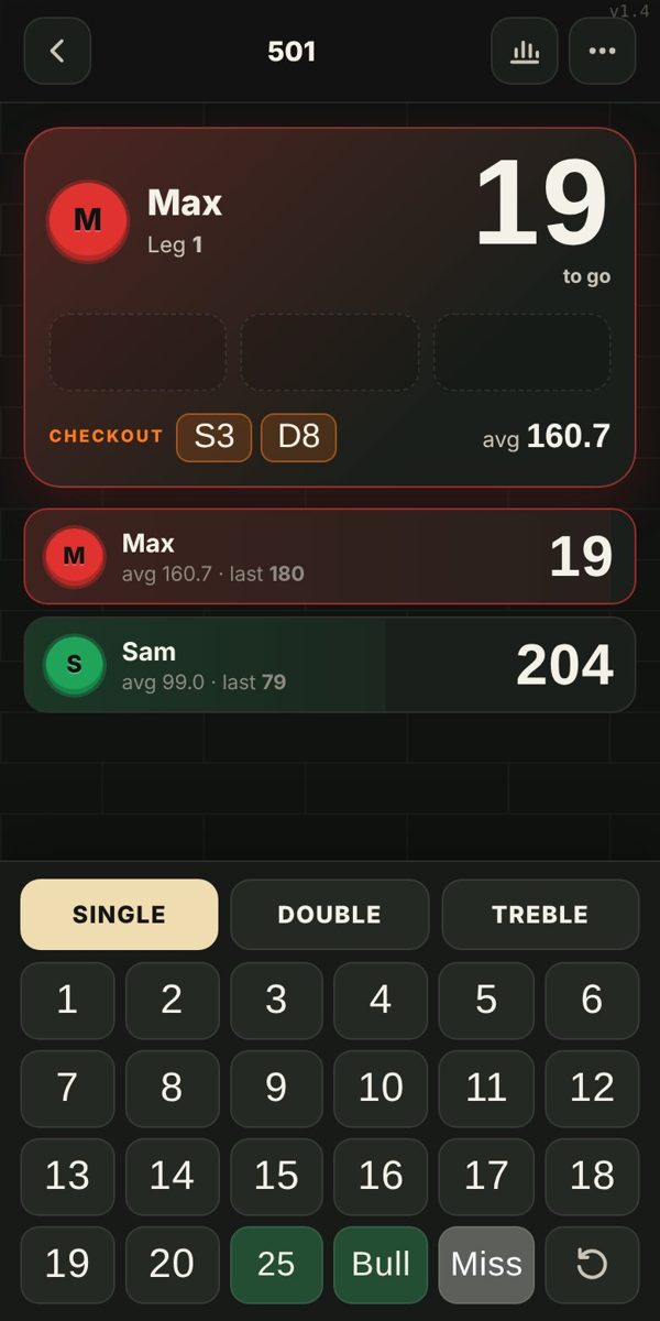 Oche: Darts Tracker screenshot 1