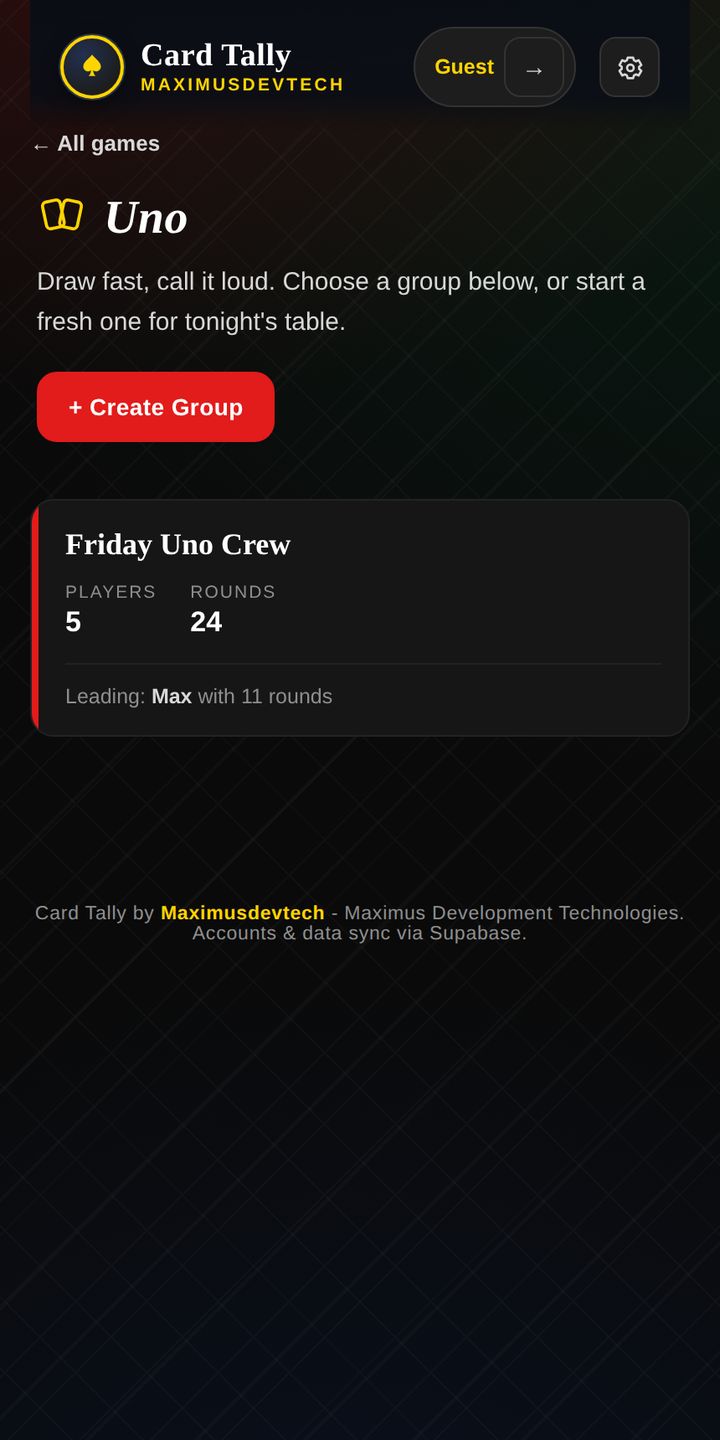 Card Tally screenshot 2