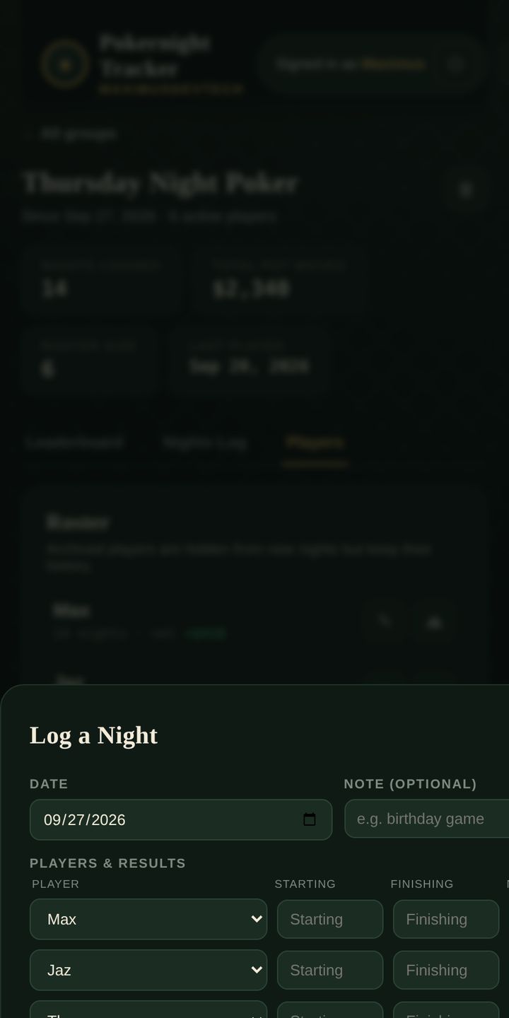 Pokernight Tracker screenshot 2