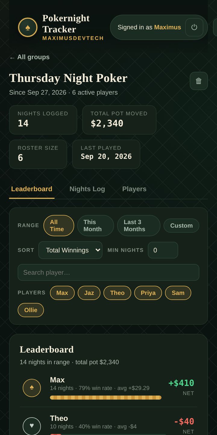 Pokernight Tracker screenshot 1