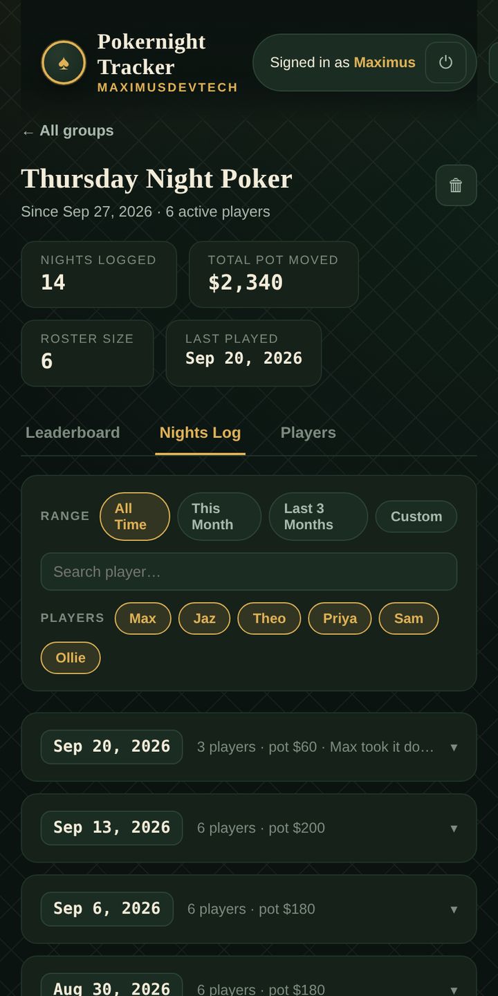 Pokernight Tracker screenshot 3